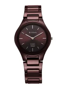 Titan Women Dial & Ceramic Bracelet Style Straps Analogue Watch 2653QC18