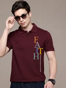 Moda Rapido Men Printed Polo Collar Applique T-shirt