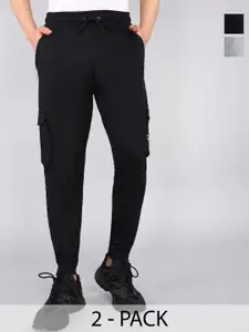 Moda Rapido Men Pack Of 2 Mid Rise Cargo Track Pants