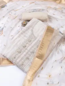 Meena Bazaar Printed Art Silk Unstitched Dress Material