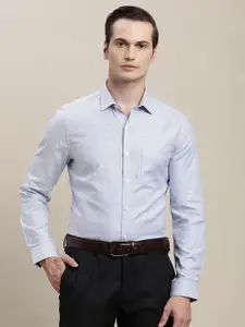 Turtle Men Standard Slim Fit Spread Collar Textured Cotton Formal Shirt