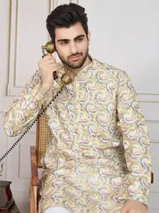 House of Pataudi Embroidered Cotton Straight Kurta