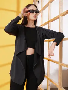 Rigo Self Design Cover-Up Ruffle Waffle Corduroy Longline Shrug