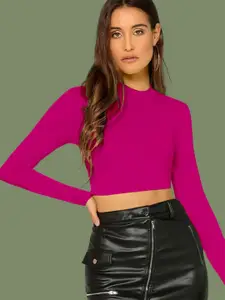 Dream Beauty Fashion Women Full Sleeves Fitted Crop Top