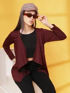 Rigo Self Design Cover-Up Ruffle Waffle Corduroy Longline Shrug