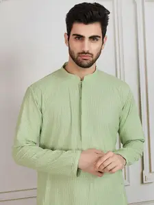 House of Pataudi Embroidered Cotton Straight Kurta