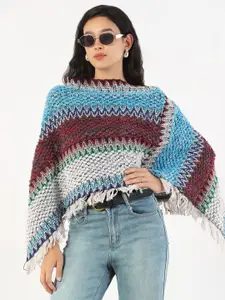 SHOWOFF Women Striped Poncho