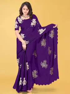 Avirat Designer Studio Embroidered Embellished Floral Pure Georgette Saree