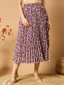 OTABU Pleated A-Line Midi Skirt