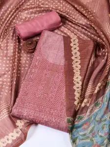 Meena Bazaar Printed Art Silk Unstitched Dress Material