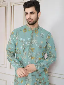 House of Pataudi Floral Embroidered Straight Kurta