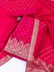 Meena Bazaar Art Silk Unstitched Dress Material