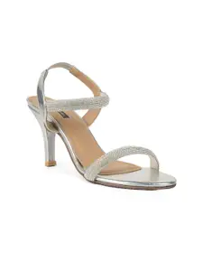 Bata Embellished Round Toe Heels