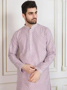 House of Pataudi Embroidered Cotton Straight Kurta