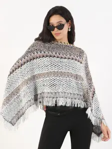SHOWOFF Women Striped Poncho