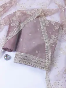 Meena Bazaar Embroidered Organza Unstitched Dress Material