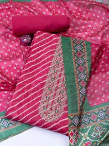 Meena Bazaar Printed Art Silk Unstitched Dress Material