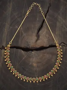 Kushal's Fashion Jewellery Copper Gold-Plated Antique Necklace