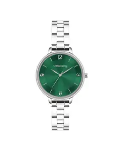 DressBerry Women Brass Dial & Stainless Steel Straps Analogue Watch DB-022-Green