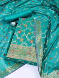 Meena Bazaar Art Silk Unstitched Dress Material