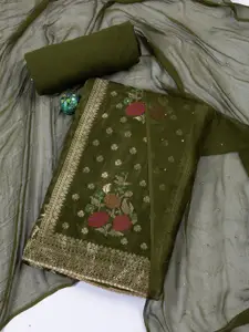 Meena Bazaar Art Silk Unstitched Dress Material