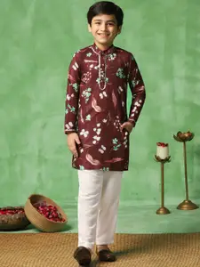 Sangria Boys Printed Straight Kurta & Trousers Set