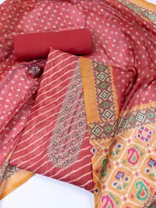 Meena Bazaar Printed Art Silk Unstitched Dress Material