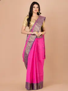 Laa Calcutta Ethnic Motifs Zari Pure Cotton Taant Saree