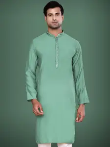 MAAHI FABS Men Thread Work Handloom Kurta