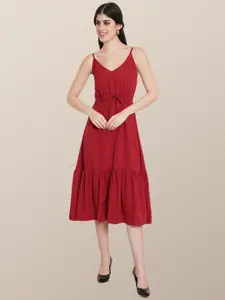 Chemistry Crepe Fit & Flare Midi Dress