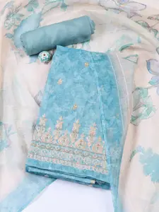 Meena Bazaar Printed Linen Unstitched Dress Material