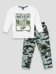 YK X JUST KiDDiNG Boys Printed T-shirt with Trousers