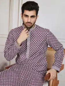 House of Pataudi Embroidered Cotton Straight Kurta
