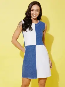 Chemistry Colourblocked Denim A-Line Dress
