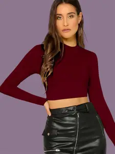 Dream Beauty Fashion Women Long Sleeves Fitted Crop Top