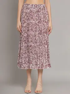 OTABU Pleated A-Line Midi Skirt