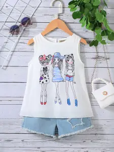 INCLUD Girls Printed Top with Shorts