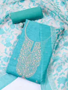 Meena Bazaar Printed Linen Unstitched Dress Material