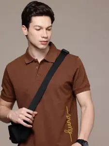 Moda Rapido Men Printed Polo Collar Cut Outs T-shirt