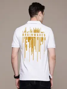Moda Rapido Men Typography Printed Polo Collar T-shirt