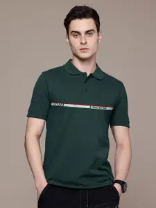 Moda Rapido Men Printed Polo Collar Applique T-shirt