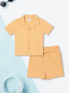 max Boys Shirt Collar Pure Cotton Shirt With Shorts