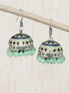 Sangria Artificial Beaded Dome Shaped Oxidised Meenakari Jhumkas