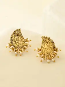 DASTOOR Gold-Plated Artificial Beads Beaded Mango Motfis Studs