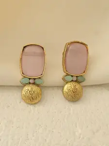 DASTOOR Gold-Plated Geometric Shaped Artificial Stones Drop Earrings