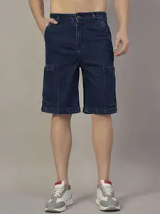 The Roadster Lifestyle Co. Men Pure Cotton Relaxed Fit Cargo Denim Shorts