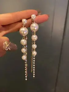 Celestique Contemporary Pearls Drop Earrings