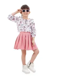 BAESD Girls Printed Top With Skirt