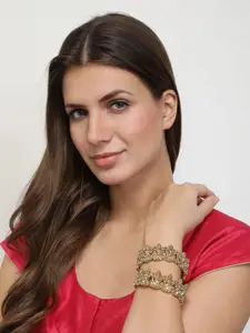 Anouk Set Of 2 Gold Plated Textured Bangles