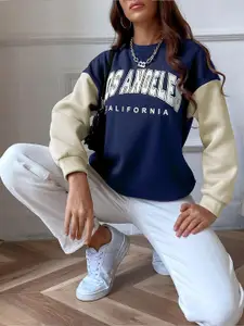 SXV STYLE Women Typography Printed Sweatshirt